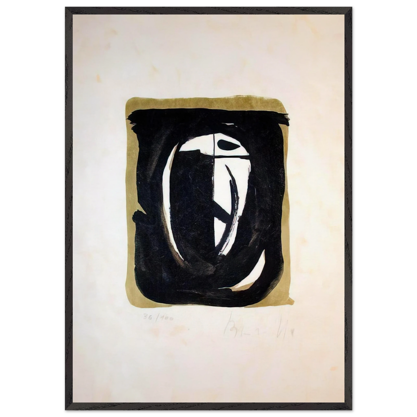 Untitled - 1975 N8 - Bram van Velde 70x100 cm / 28x40 inches Framed Art Print – Black Wooden Frame