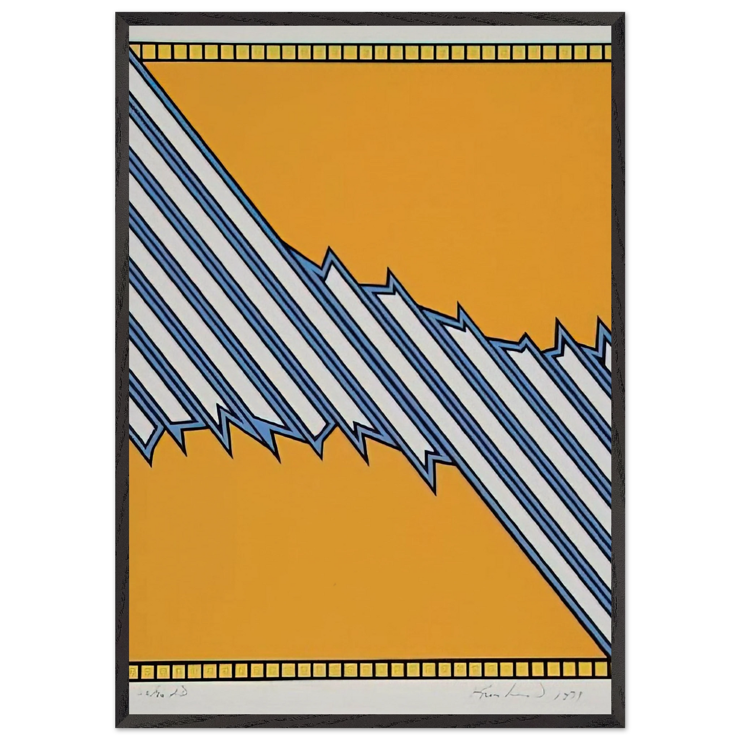 Greenwood - 1979 - Nicholas Krushenick 70x100 cm / 28x40 inches Framed Art Print – Black Wooden Frame