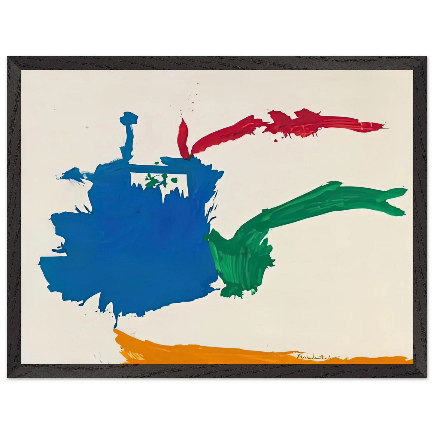 Helen Frankenthaler - Italian Beach, 1960- Wall Art - 60x80 cm / 24x32 inches - Premium Wooden Framed Poster With Fine Art Paper-canvas - Wood frame