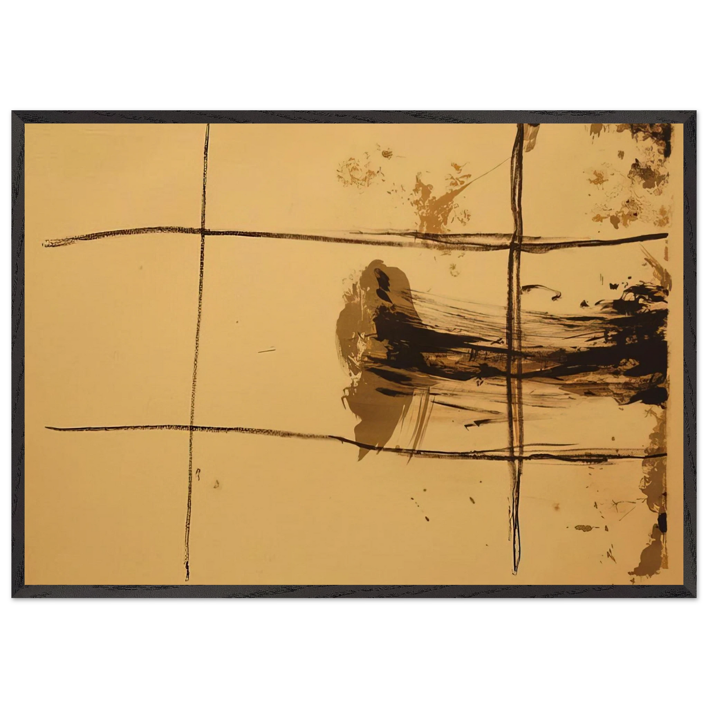 CARR S 1967 - Antoni Tapies 70x100 cm / 28x40 inches Framed Art Print – Black Wooden Frame