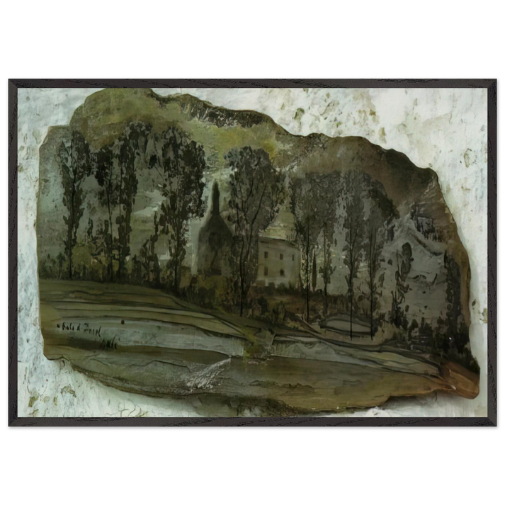 VIEW OF PUBOL - Salvador Dali 70x100 cm / 28x40 inches Framed Art Print – Black Wooden Frame