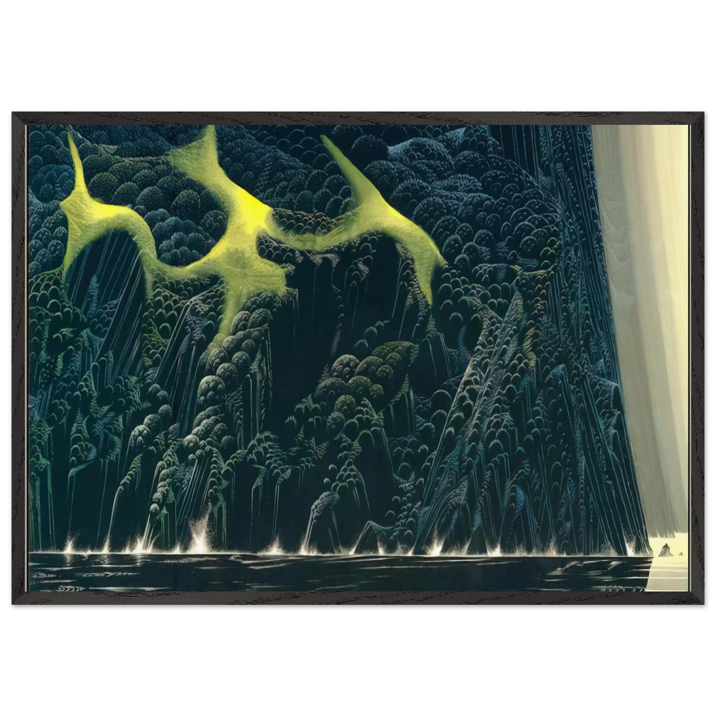 Out of the Sea - Eyvind Earle 70x100 cm / 28x40 inches Framed Art Print – Black Wooden Frame