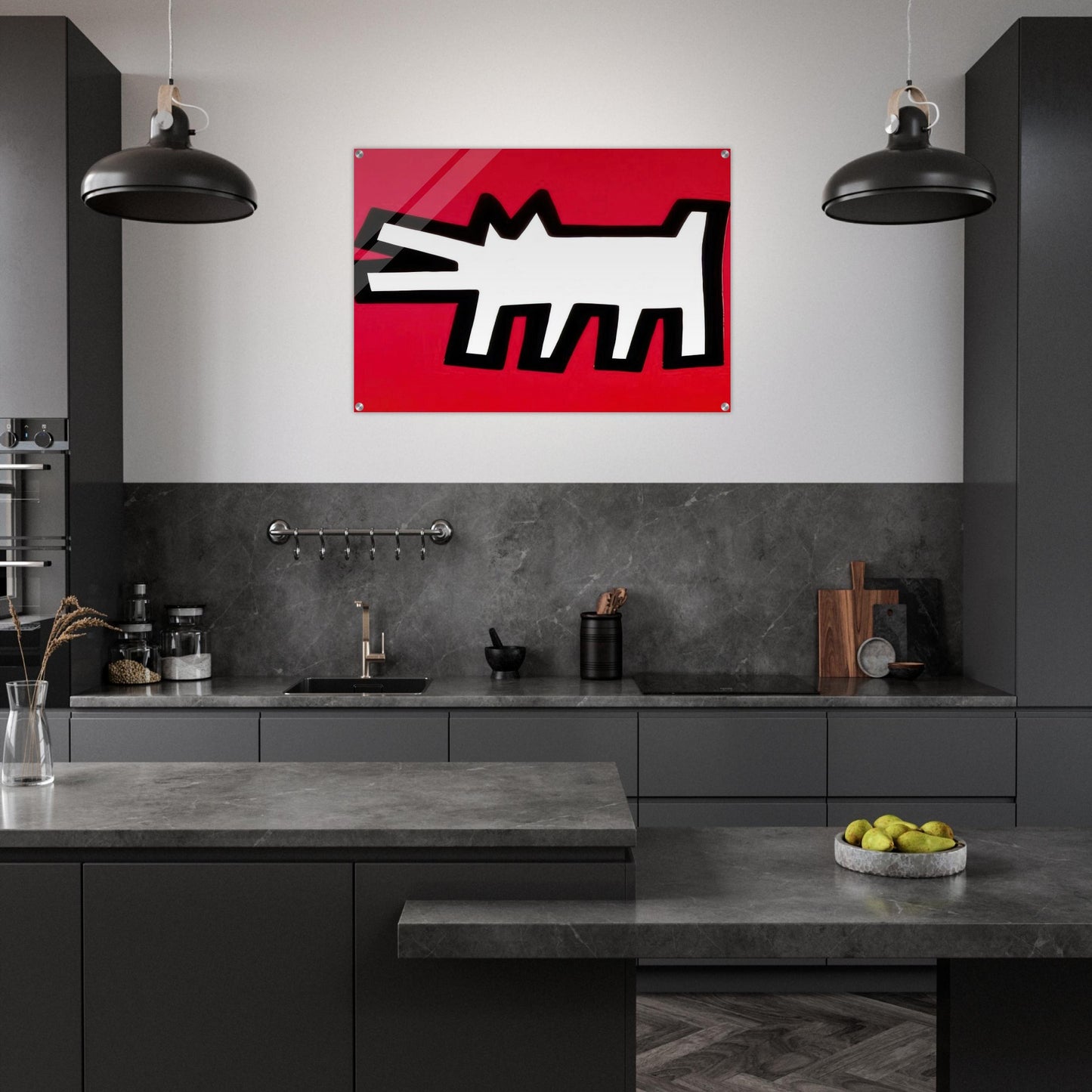 BARKING DOG 1990 - Keith Haring Acrylic Print - 70x100 cm / 28x40″ inches | Keith Haring Art For Sale
