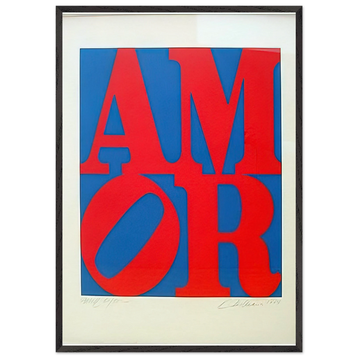 Amor - Robert Indiana 70x100 cm / 28x40 inches Framed Art Print – Black Wooden Frame