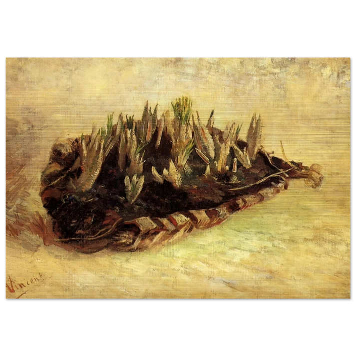 Still Life with a Basket of Crocuses - Vincent van Gogh Brushed Aluminum Print - 70x100 cm / 28x40 inches | Vincent van Gogh Aluminum Print | Vincent van Gogh Prints