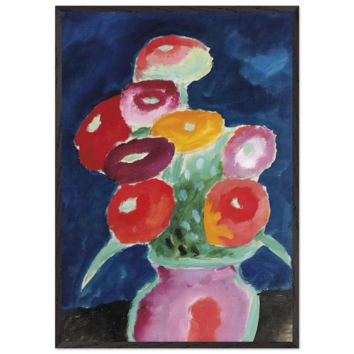 BLUMEN IN EINER VASE 1918 - Alexej von Jawlensky 70x100 cm / 28x40 inches Framed Art Print – Black Wooden Frame