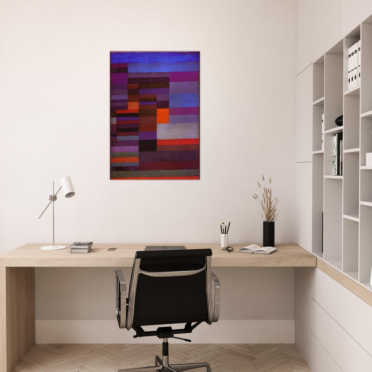 FIRE EVENING 1929 - Paul Klee Brushed Aluminum Print - 70x100 cm / 28x40 inches | Paul Klee Aluminum Print | Paul Klee Prints