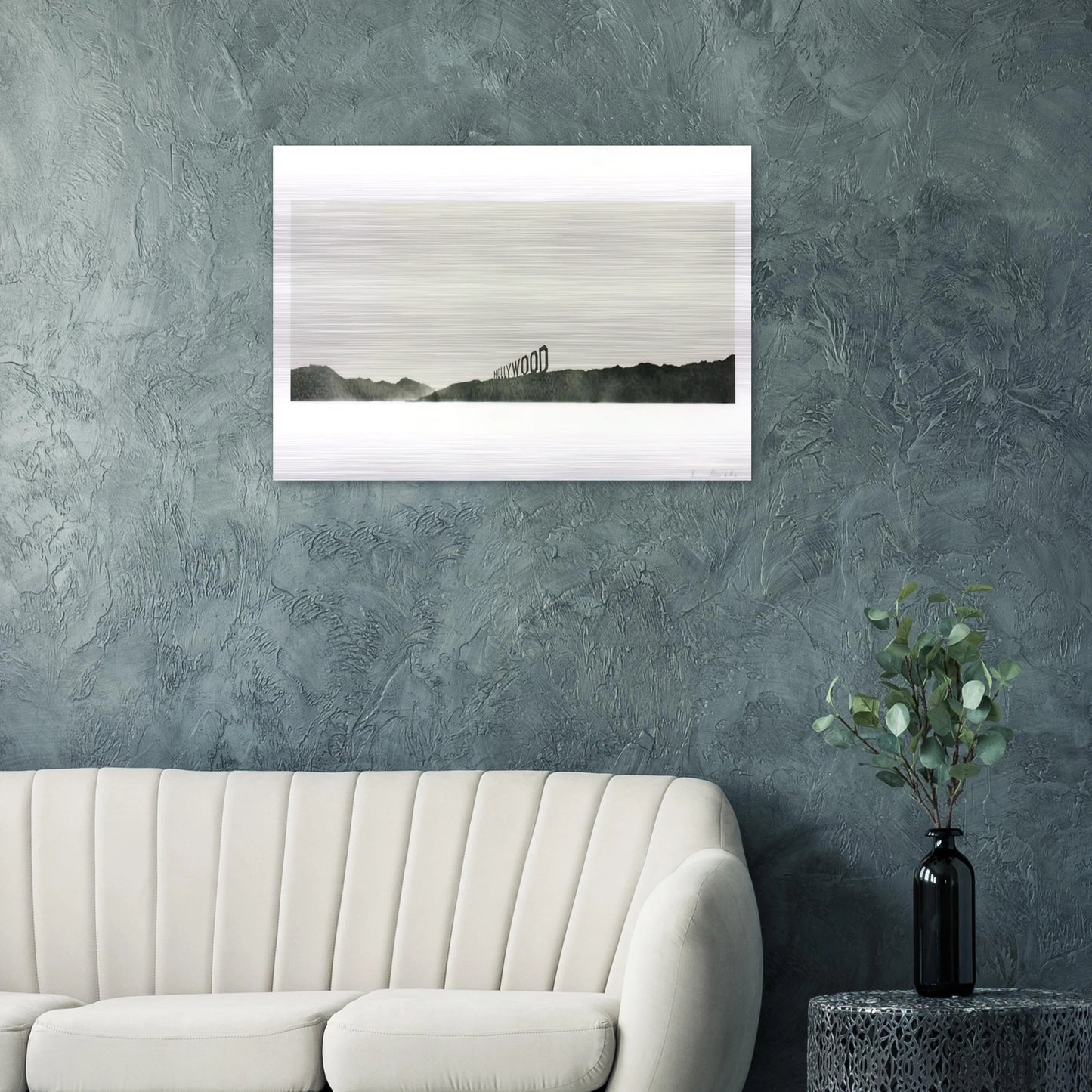 HOLLYWOOD 1969 - Edward Ruscha Brushed Aluminum Print - 70x100 cm / 28x40 inches | Edward Ruscha Aluminum Print | Edward Ruscha Prints
