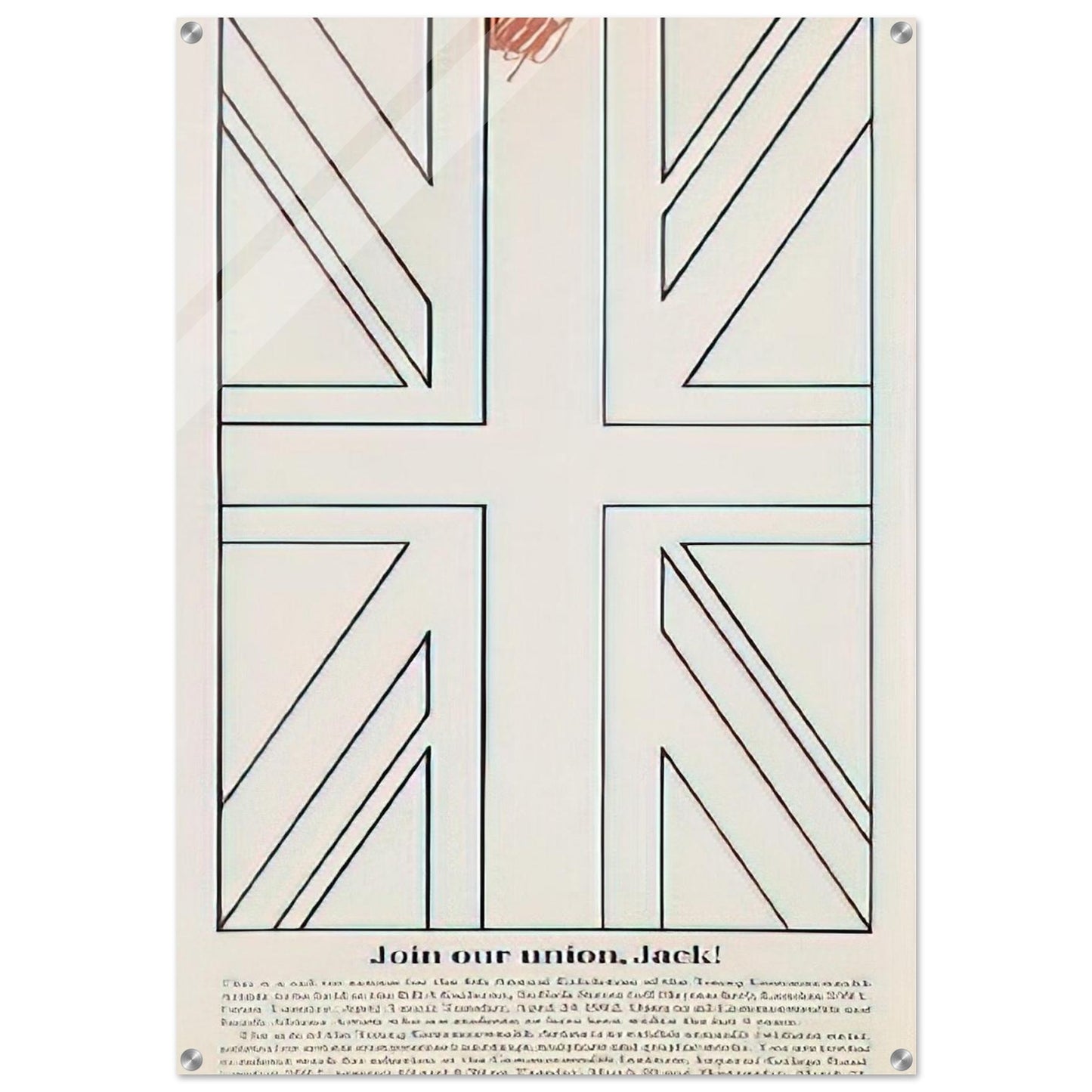 Join our union, Jack! Young Commonwealth Artists - 1962 - Billy Apple Acrylic Print - 70x100 cm / 28x40″ inches | Billy Apple Wall Art | Billy Apple Prints