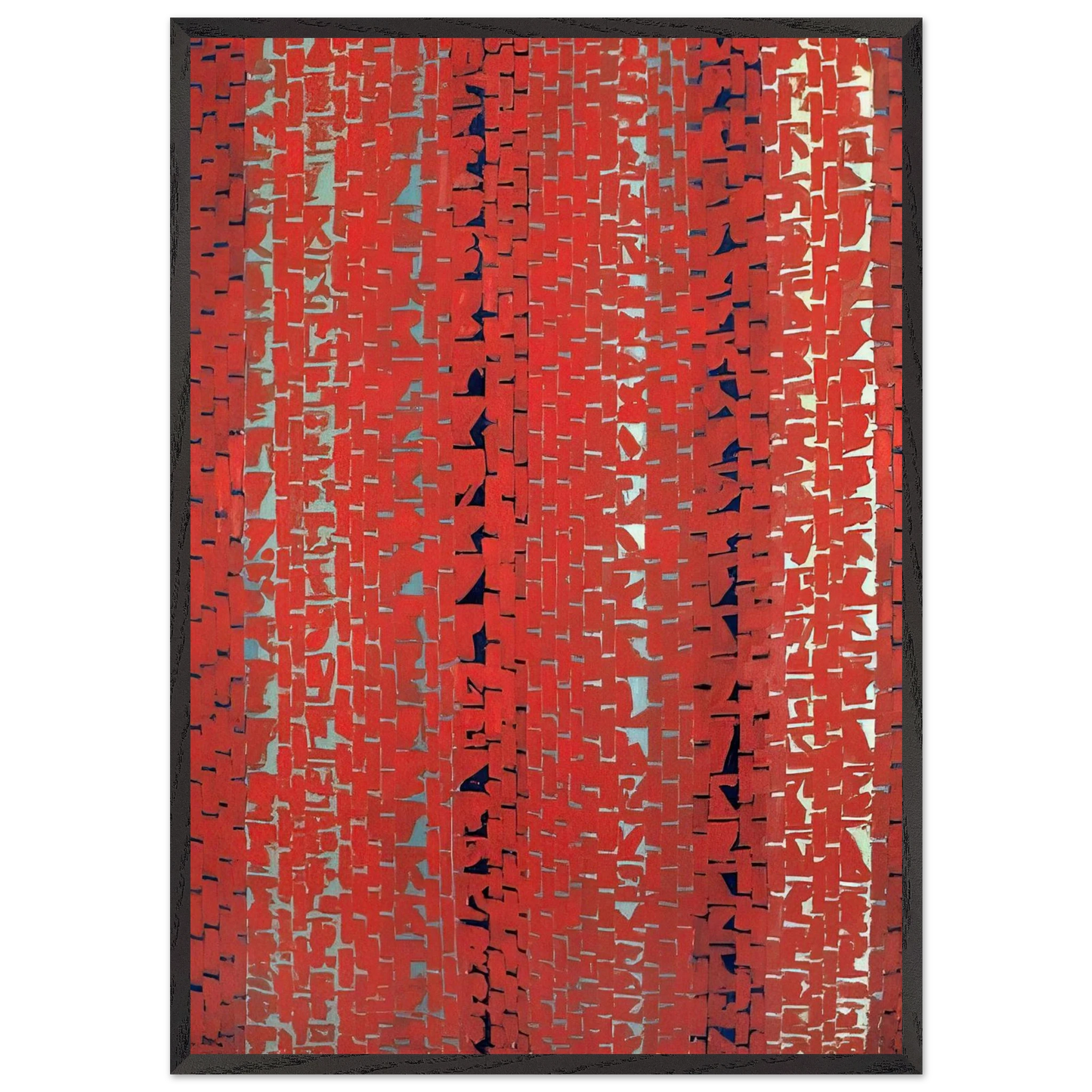 RED SUNSET OLD POND CONCERTO 1972 - Alma Woodsey Thomas 70x100 cm / 28x40 inches Framed Art Print – Black Wooden Frame