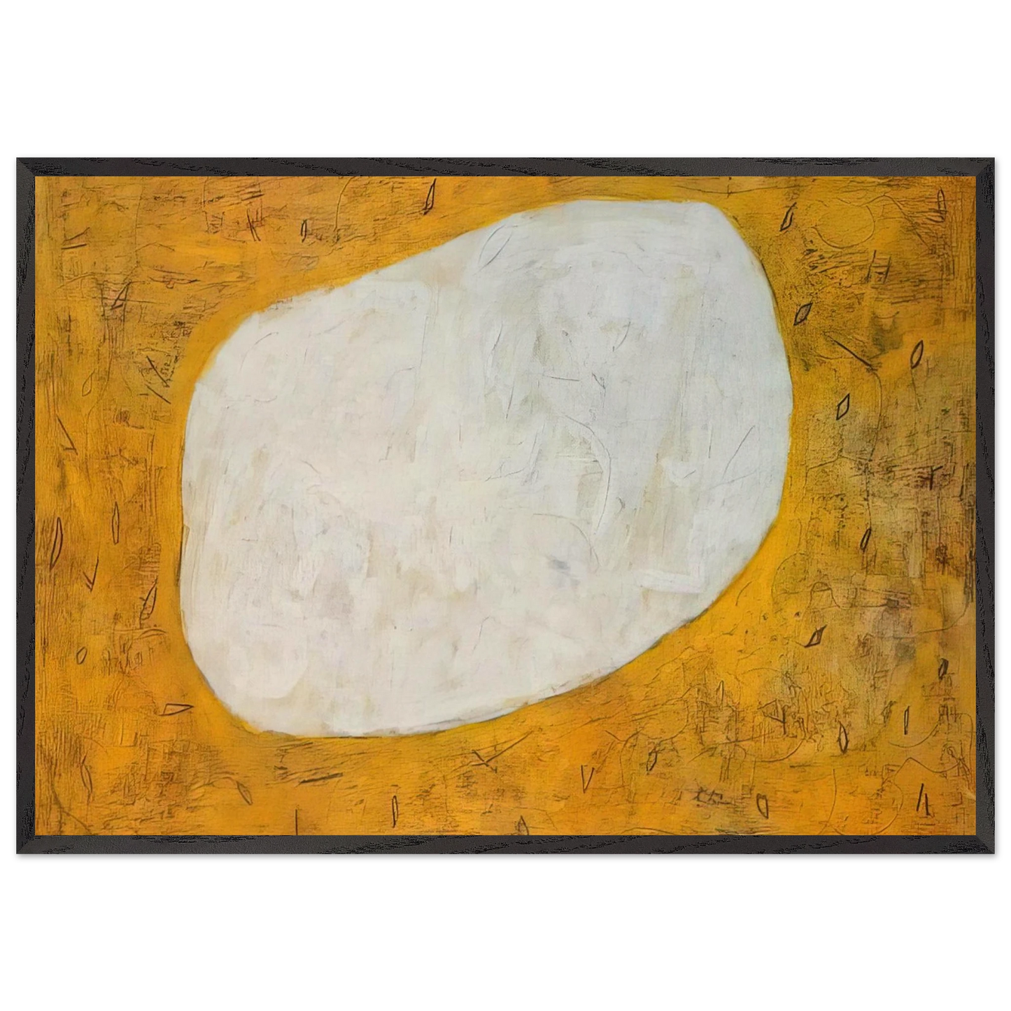 Homage to Dubuffet I - 1952 - Gene Davis 70x100 cm / 28x40 inches Framed Art Print – Black Wooden Frame