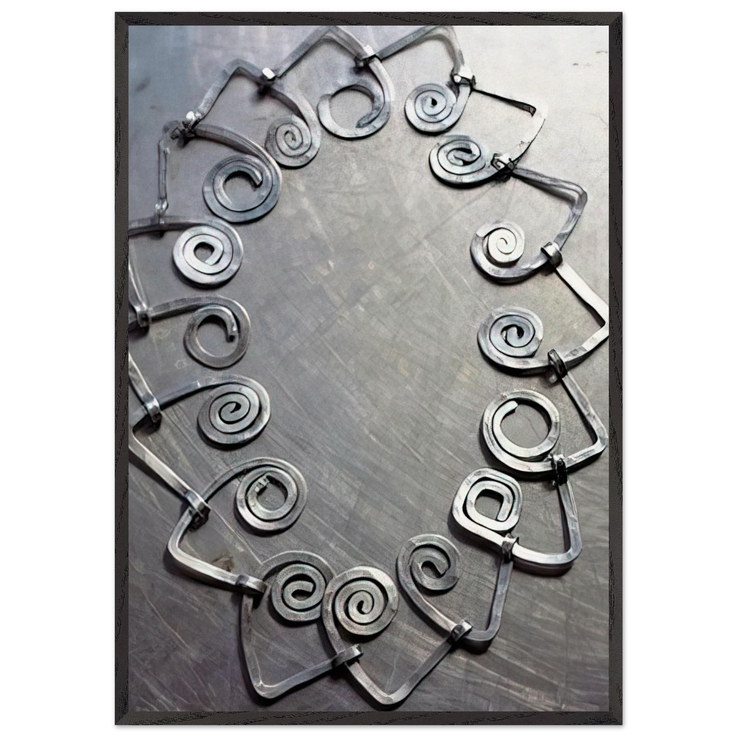 NECKLACE 1930 - Alexander Calder 70x100 cm / 28x40 inches Framed Art Print – Black Wooden Frame