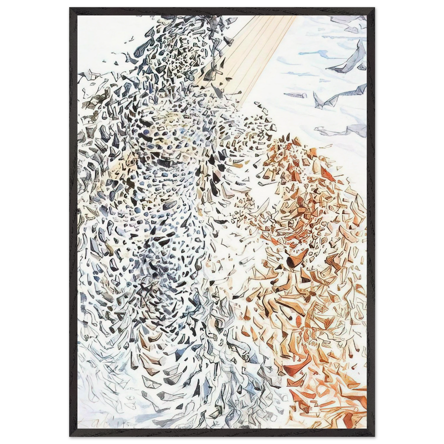 OPPOSITION - Salvador Dali 70x100 cm / 28x40 inches Framed Art Print – Black Wooden Frame