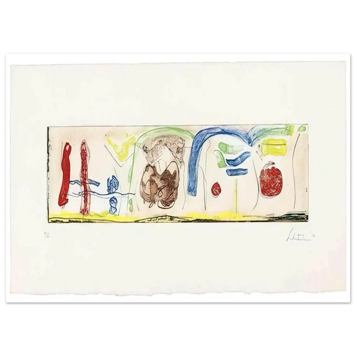 Helen Frankenthaler - Bridges - 1996 Wall art - 20x25 cm / 8x10 Inches - Premium Wooden Framed Poster With Fine Art Paper - White frame