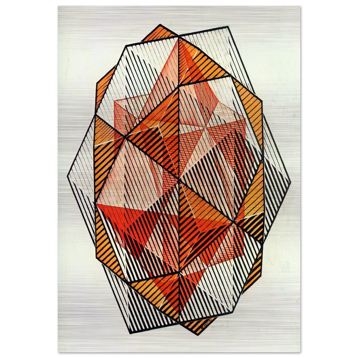 FOUR REGULAR SOLIDS - MC Escher Brushed Aluminum Print - 70x100 cm / 28x40 inches | MC Escher Aluminum Print | MC Escher Prints