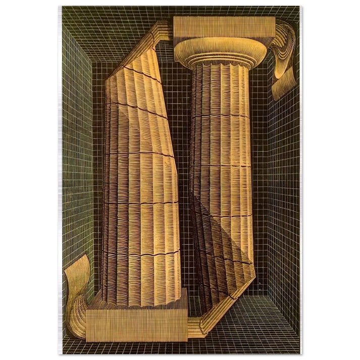 DORIC COLUMNS - MC Escher Brushed Aluminum Print - 70x100 cm / 28x40 inches | MC Escher Aluminum Print | MC Escher Prints