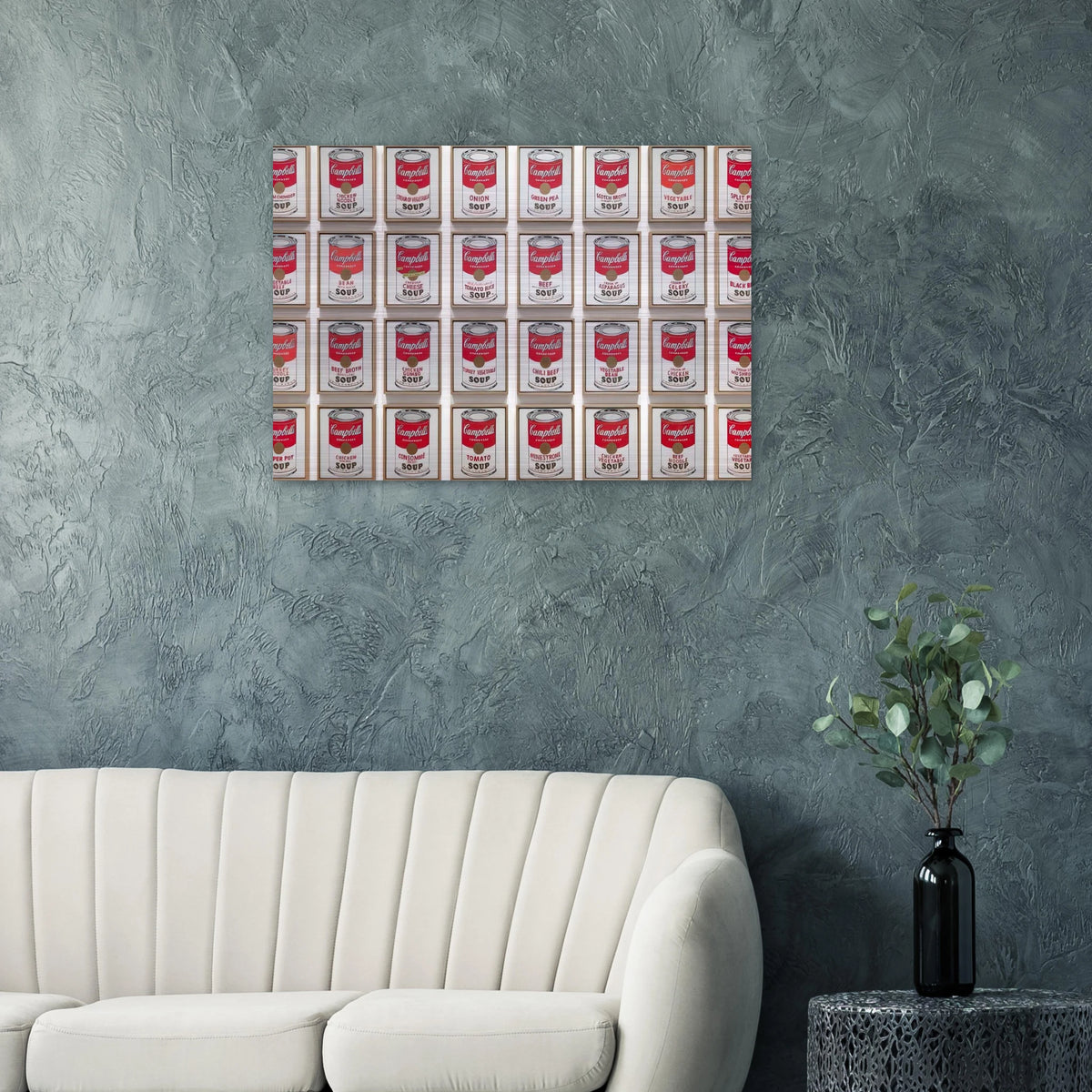 Campbell's Soup Cans - Andy Warhol Brushed Aluminum Print - 70x100 cm / 28x40 inches | Andy Warhol Aluminum Print | Andy Warhol Prints