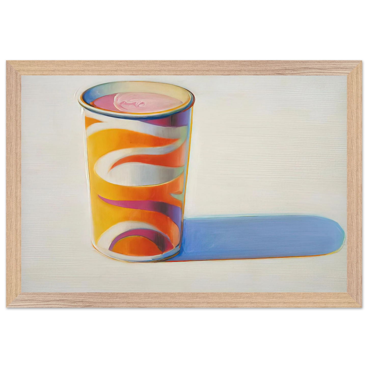 Wayne Thiebaud - Drink Cup - 1972 Wall Art - 60x80 cm / 24x32 inches - Premium Wooden Framed Poster With Fine Art Paper - Wood frame
