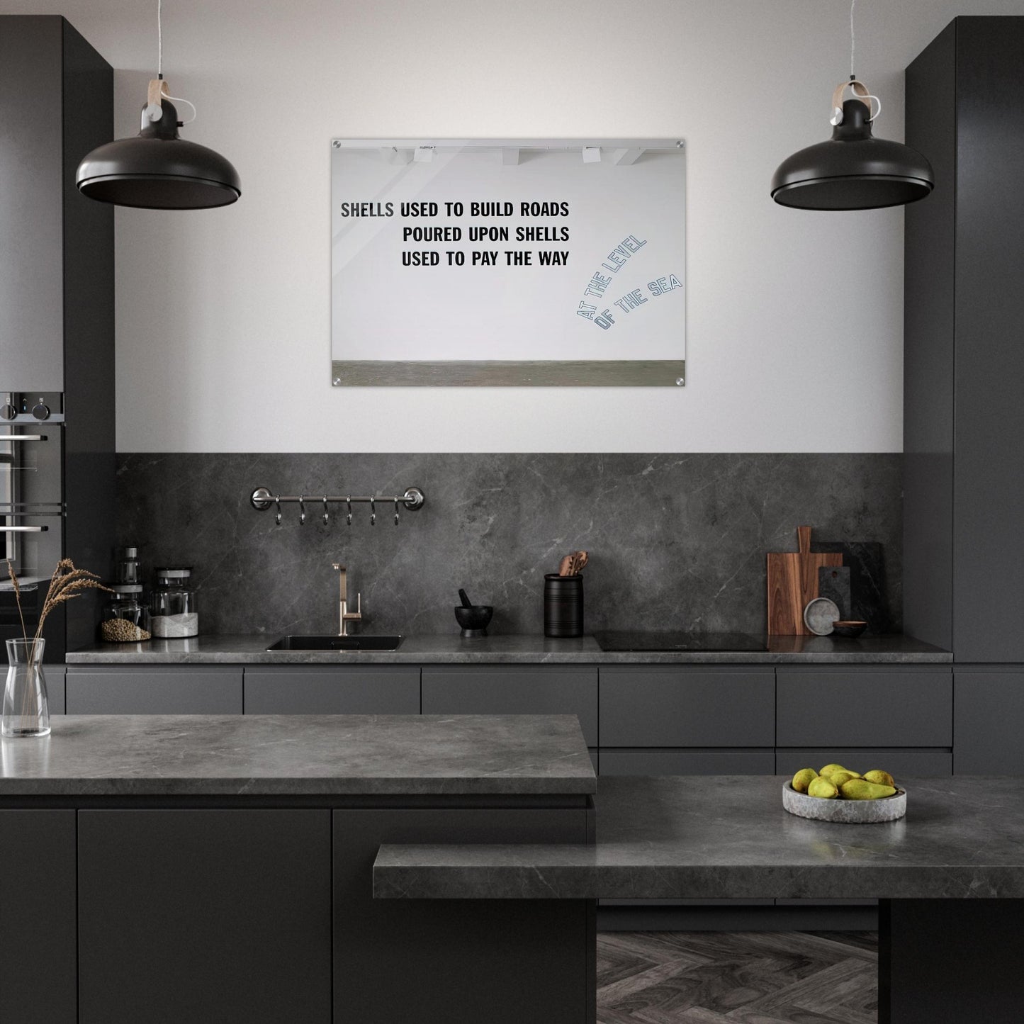 Shells Used to Build Roads... - 2008 - Lawrence Weiner Acrylic Print - 70x100 cm / 28x40″ inches