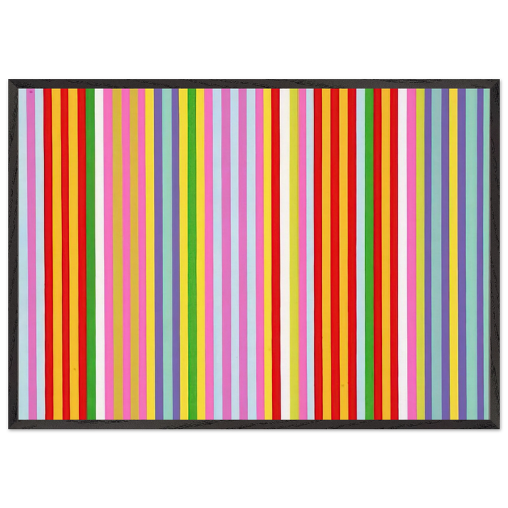 Powwow - 1969 - Gene Davis 70x100 cm / 28x40 inches Framed Art Print – Black Wooden Frame
