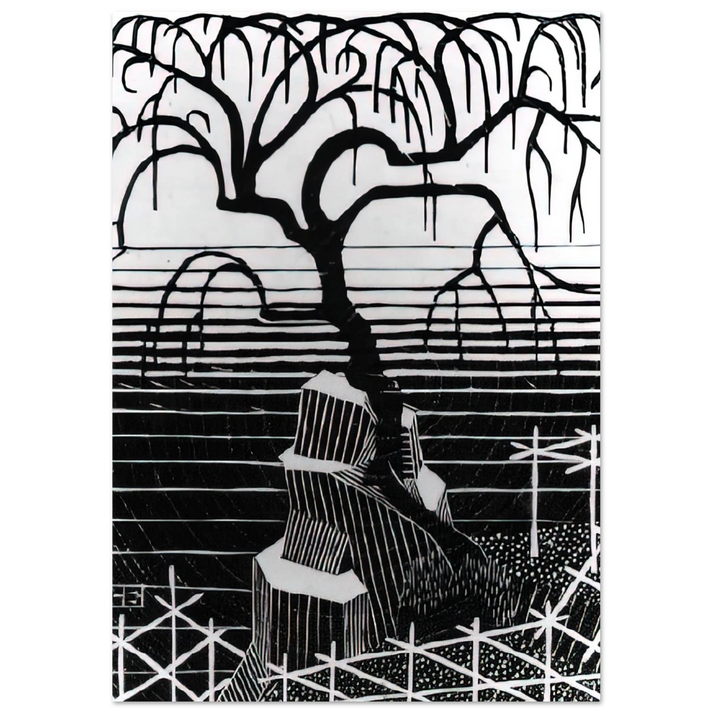 MC Escher - TREE 1926 Wall Art - 60x80 cm / 24x32 inches - Fine Art Poster - -