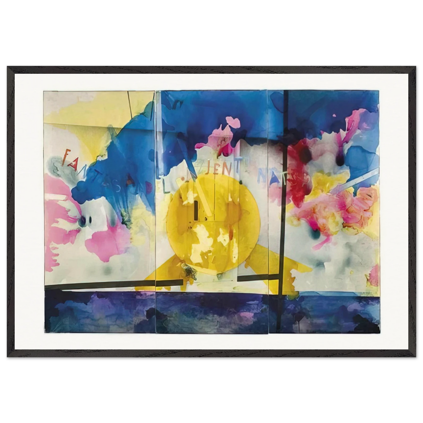 Fantasy of the Natural Patient - 1970 - Mario Schifano 70x100 cm / 28x40 inches Framed Art Print – Black Wooden Frame