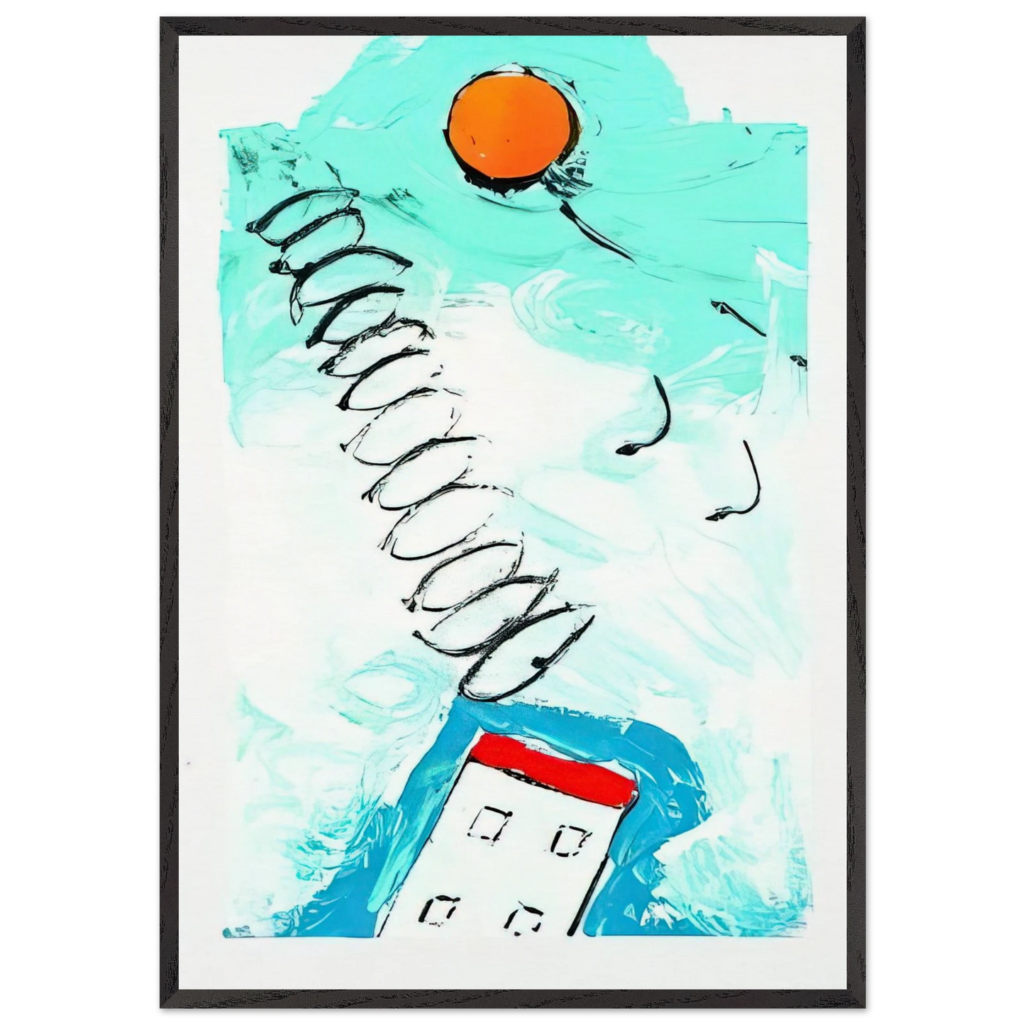 Untitled - 1990 N2 - Mario Schifano 70x100 cm / 28x40 inches Framed Art Print – Black Wooden Frame