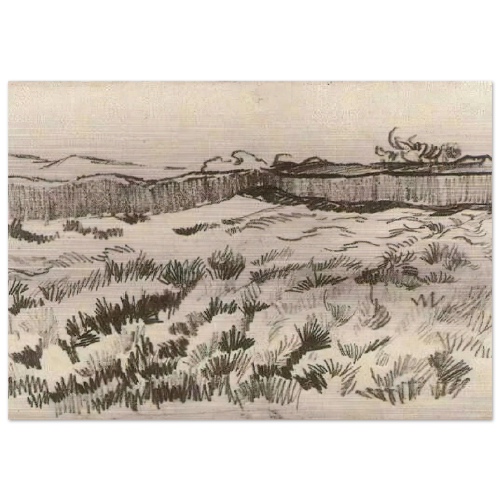Enclosed Field - Vincent van Gogh Brushed Aluminum Print - 70x100 cm / 28x40 inches | Vincent van Gogh Aluminum Print | Vincent van Gogh Prints