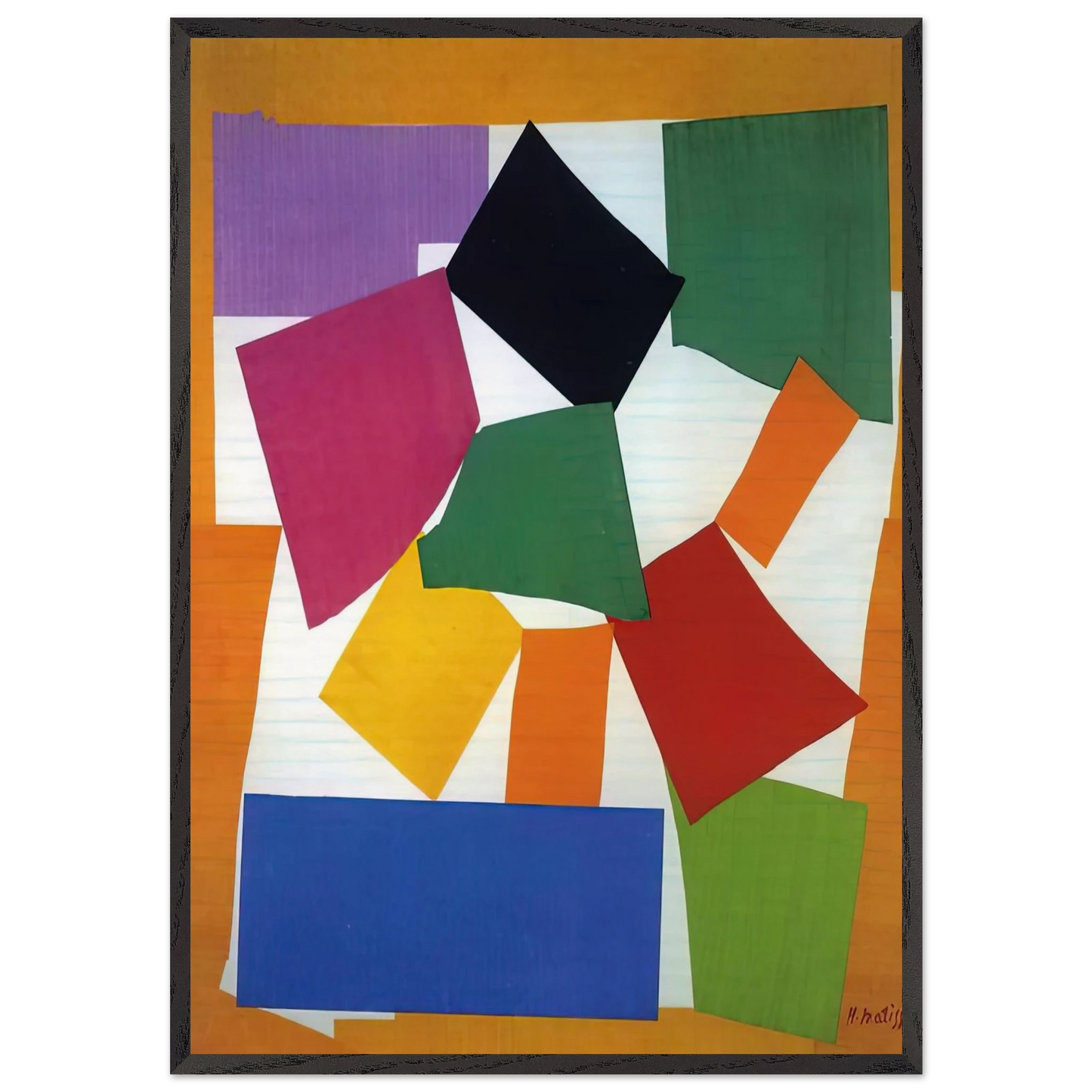 THE SNAIL 1953 - Henri Matisse 70x100 cm / 28x40 inches Framed Art Print – Black Wooden Frame