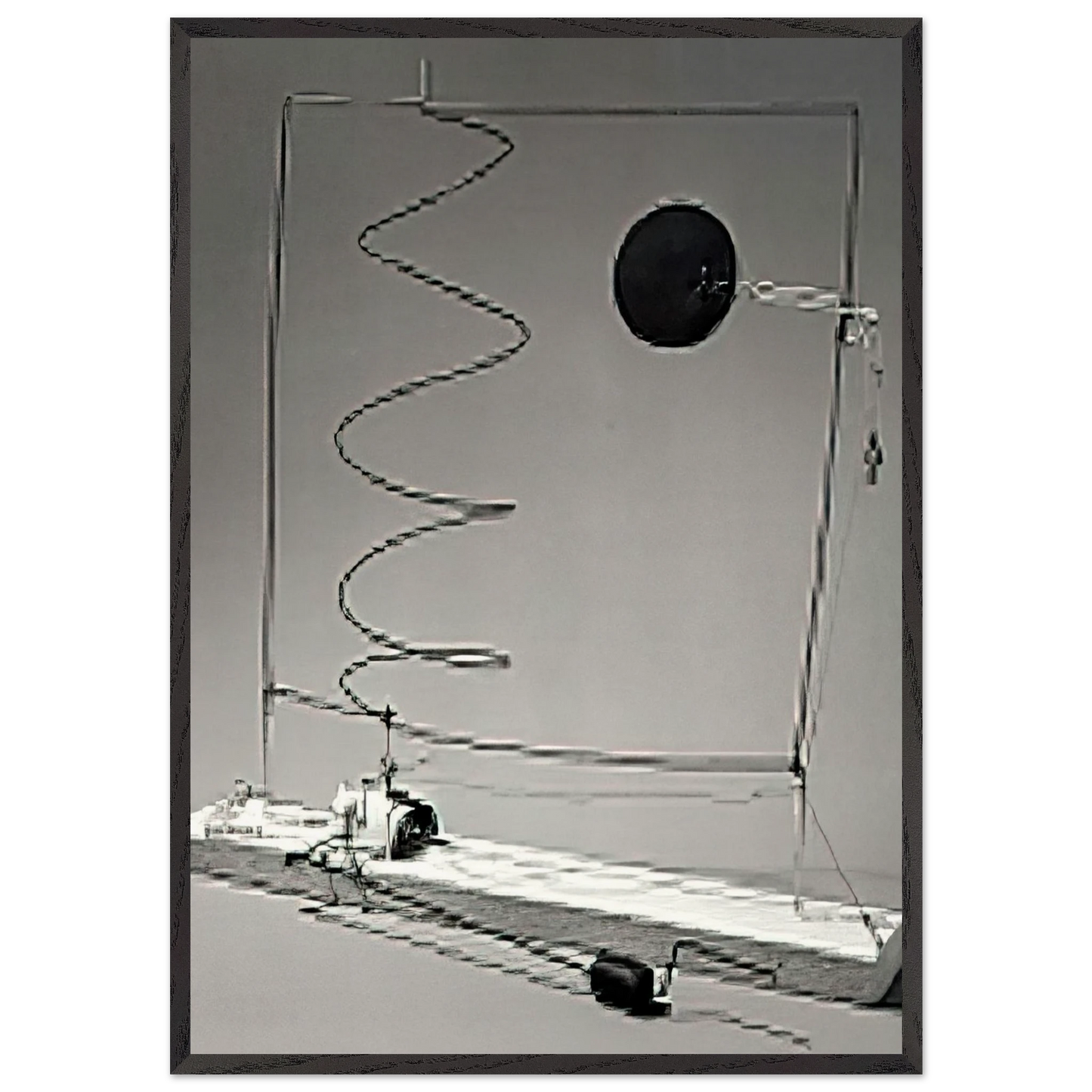 CRANK DRIVEN MOBILE 1932 - Alexander Calder 70x100 cm / 28x40 inches Framed Art Print – Black Wooden Frame