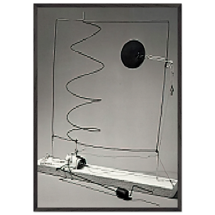 CRANK DRIVEN MOBILE 1932 - Alexander Calder 70x100 cm / 28x40 inches Framed Art Print – Black Wooden Frame