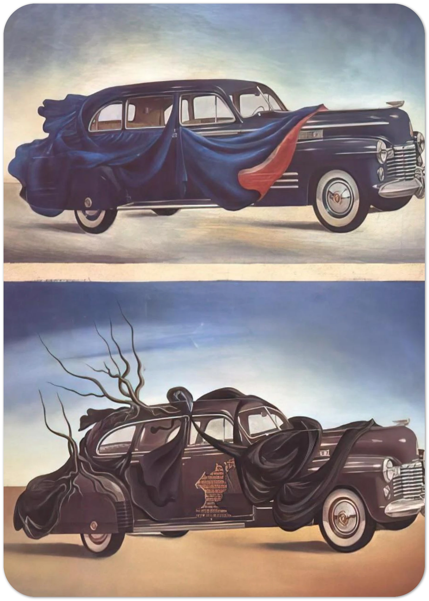 CAR CLOTHING CLOTHED AUTOMOBILE By Salvador Dali Pack of 10 Post Cards | Salvador Dali Post Cards | A6 (10.5 x 14.8 cm) - 4.1 x 5.8 inches
