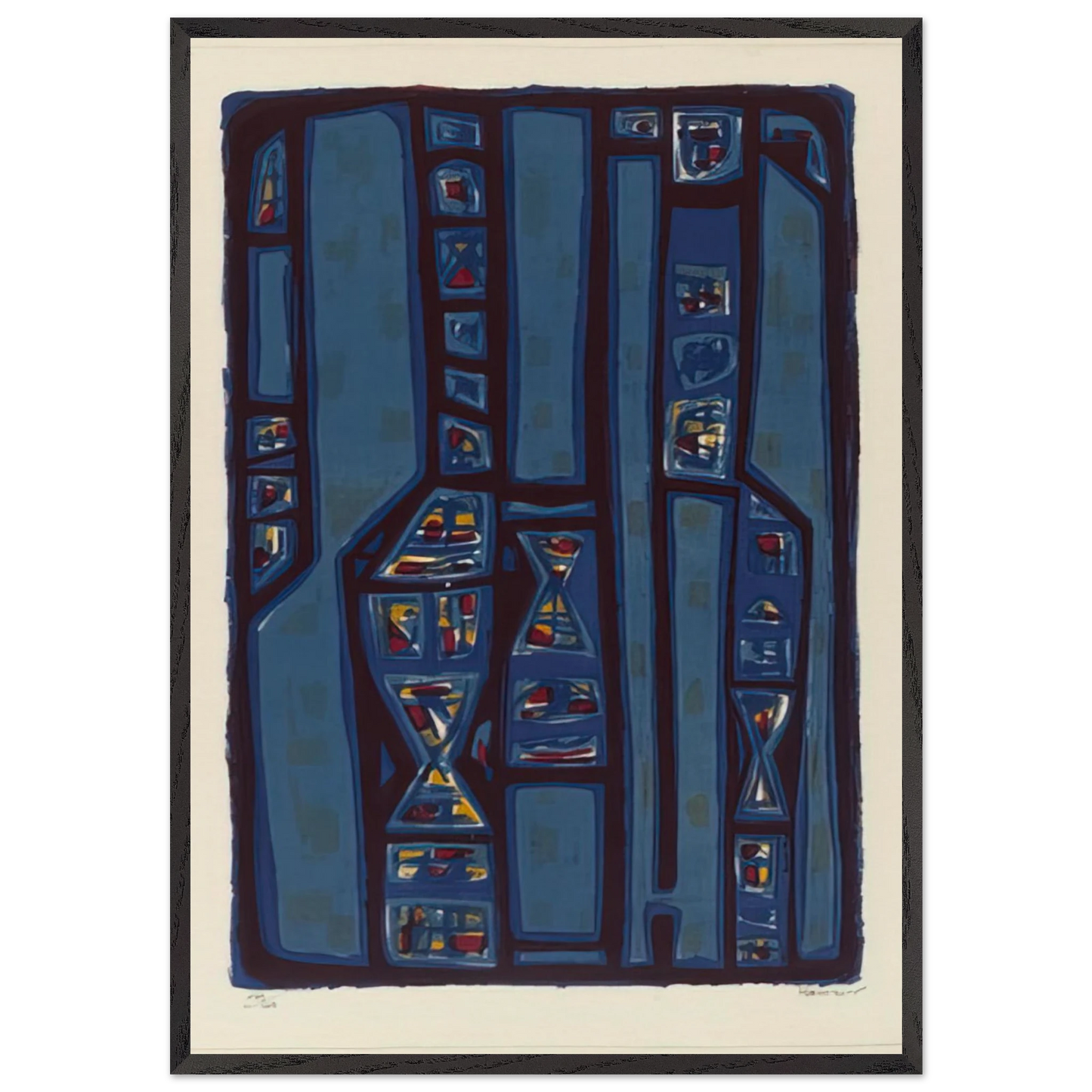 Litanies - 1952 - Alfred Manessier 70x100 cm / 28x40 inches Framed Art Print – Black Wooden Frame