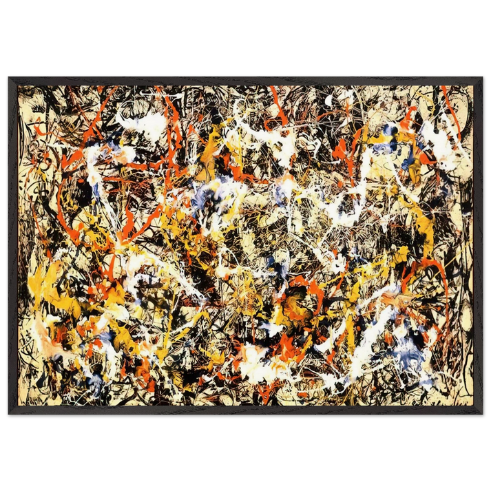 CONVERGENCE 1952 - Jackson Pollock 70x100 cm / 28x40 inches Framed Art Print – Black Wooden Frame