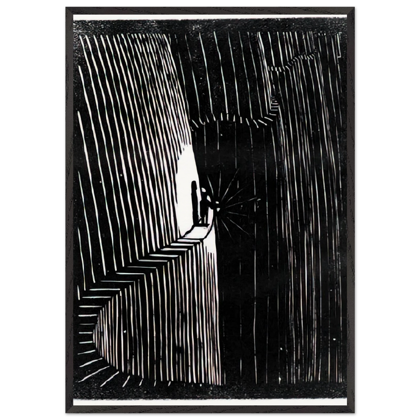 ESCHER 7 - MC Escher 70x100 cm / 28x40 inches Framed Art Print – Black Wooden Frame | Maurits Cornelis Escher Prints