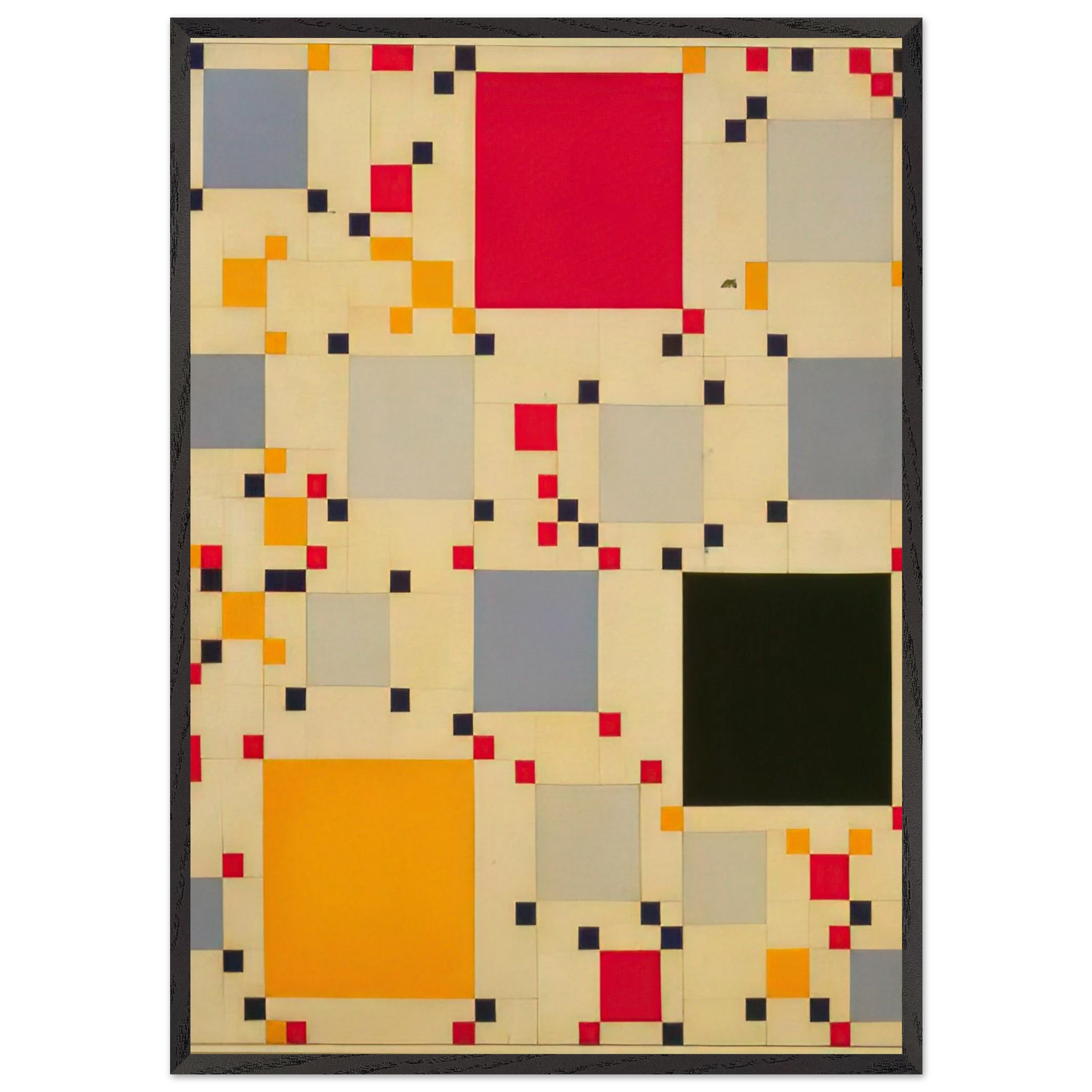 Homage to Victory Boogie-Woogie 1 - 1946 - Leon Polk Smith 70x100 cm / 28x40 inches Framed Art Print – Black Wooden Frame