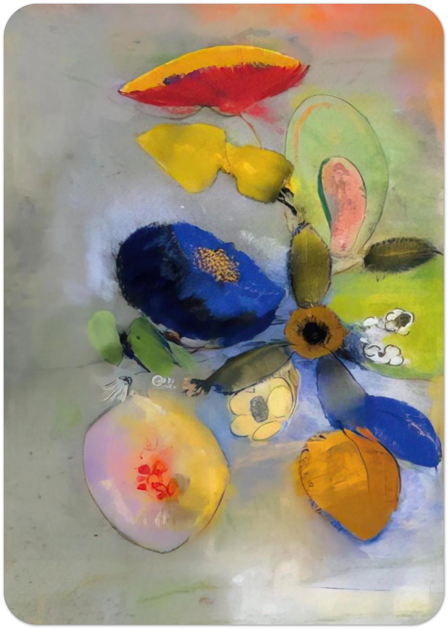 FLOWERS 3 By Odilon Redon Pack of 10 Post Cards | Odilon Redon Post Cards | A6 (10.5 x 14.8 cm) - 4.1 x 5.8 inches