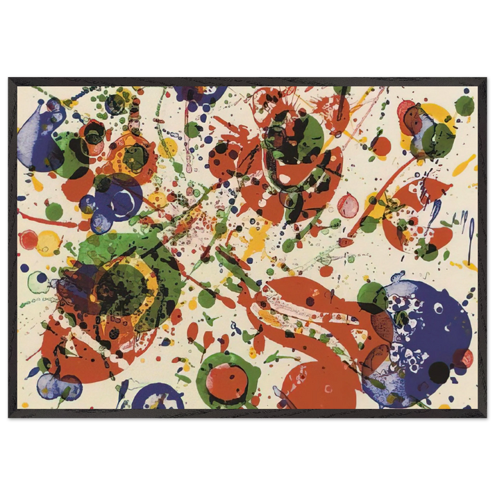 Untitled from Pasadena Box Lembark L60 - Sam Francis 70x100 cm / 28x40 inches Framed Art Print – Black Wooden Frame