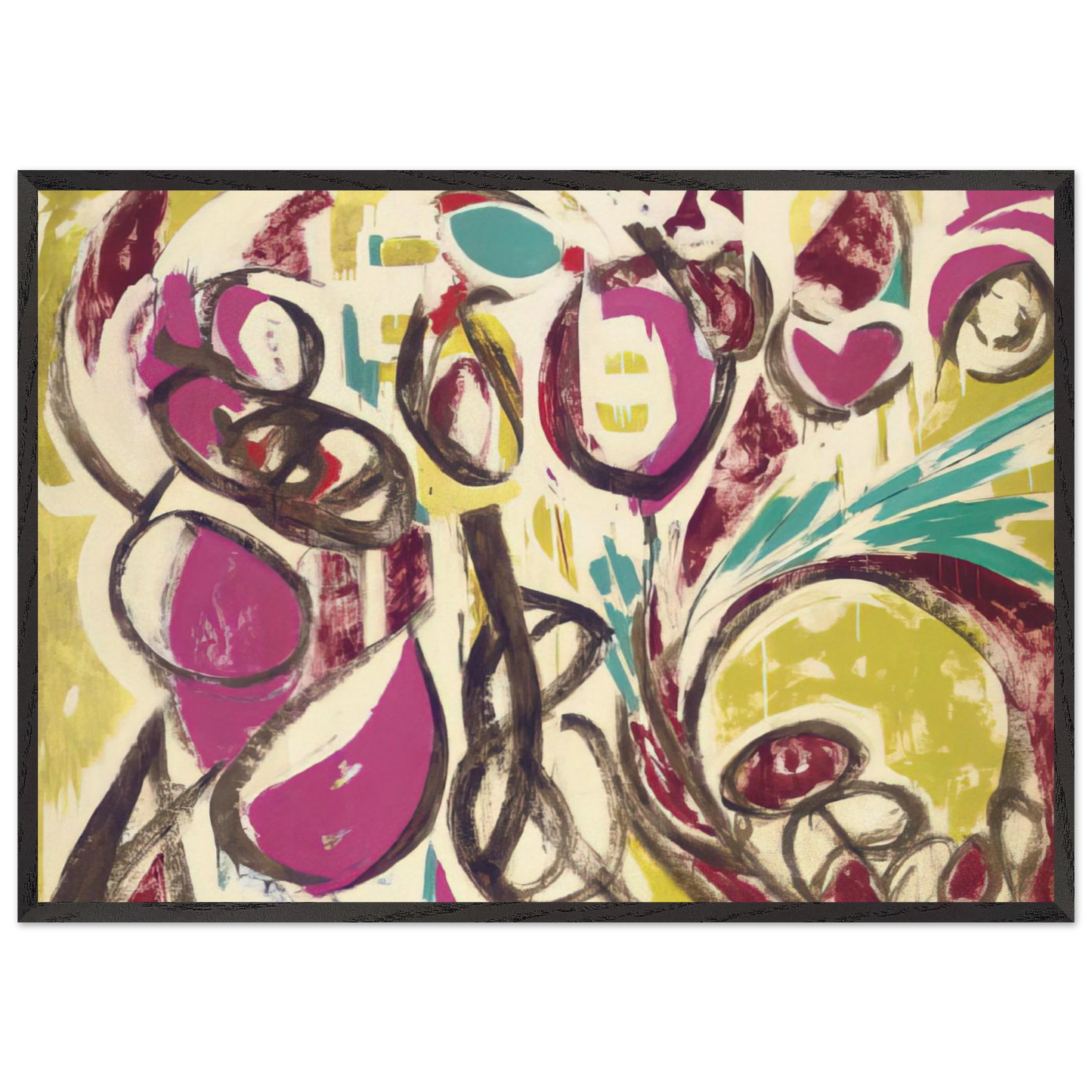 Thaw - Lee Krasner 70x100 cm / 28x40 inches Framed Art Print – Black Wooden Frame