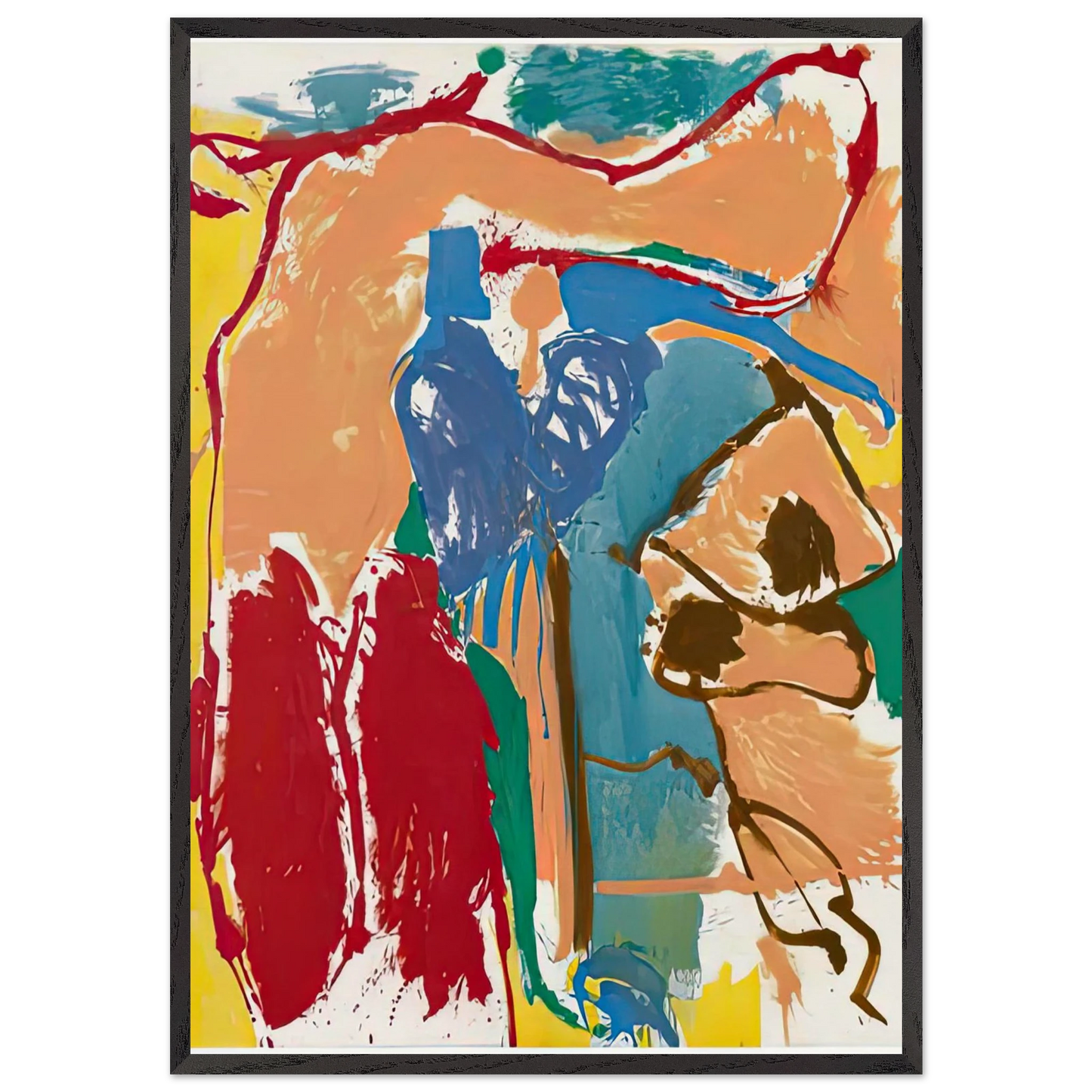 Mediterranean Thoughts 1960- - Helen Frankenthaler 70x100 cm / 28x40 inches Framed Art Print – Black Wooden Frame