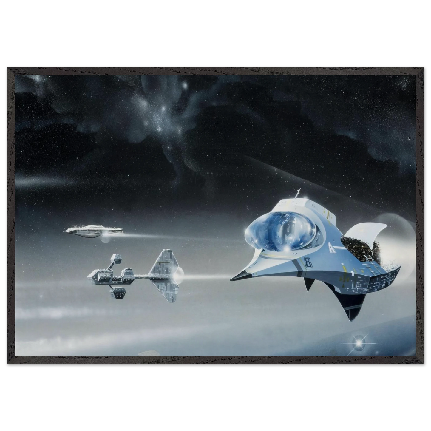 Chris Foss N18 - Chris Foss 70x100 cm / 28x40 inches Framed Art Print – Black Wooden Frame