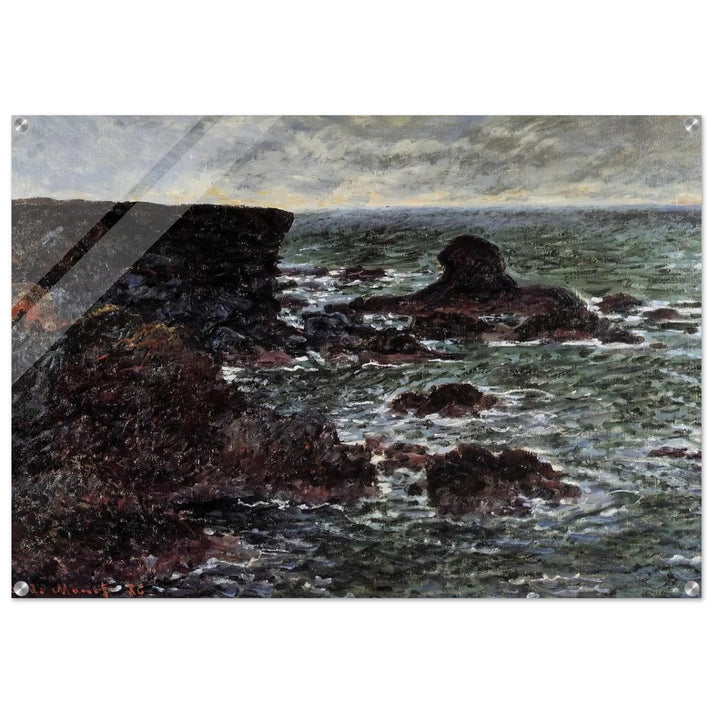 Rocky Coast and the Lion Rock, Belle-Ile - claude monet Acrylic Print - 70x100 cm / 28x40″ inches | claude monet Wall Art | claude monet Prints