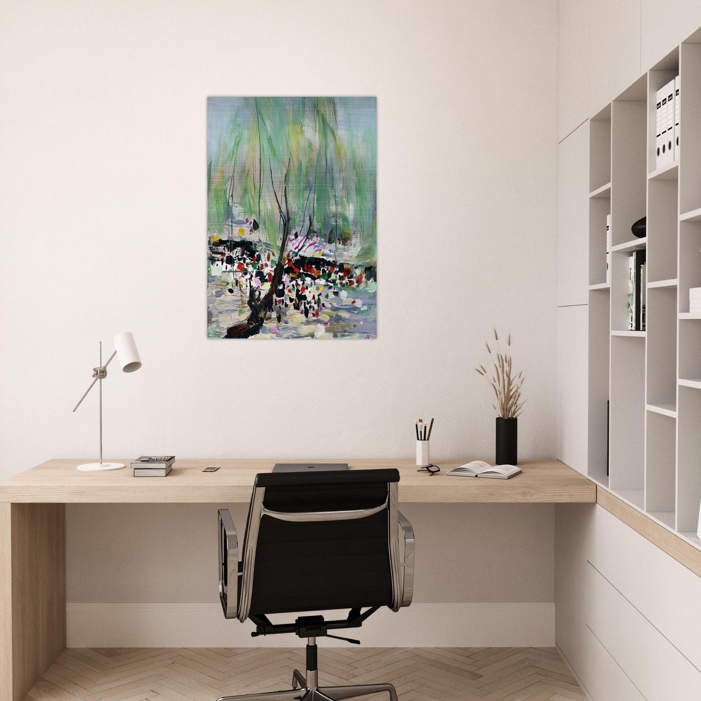 Love in Fangzhuang - 2002 - Wu Guanzhong Brushed Aluminum Print - 70x100 cm / 28x40 inches | Wu Guanzhong Aluminum Print | Wu Guanzhong Prints