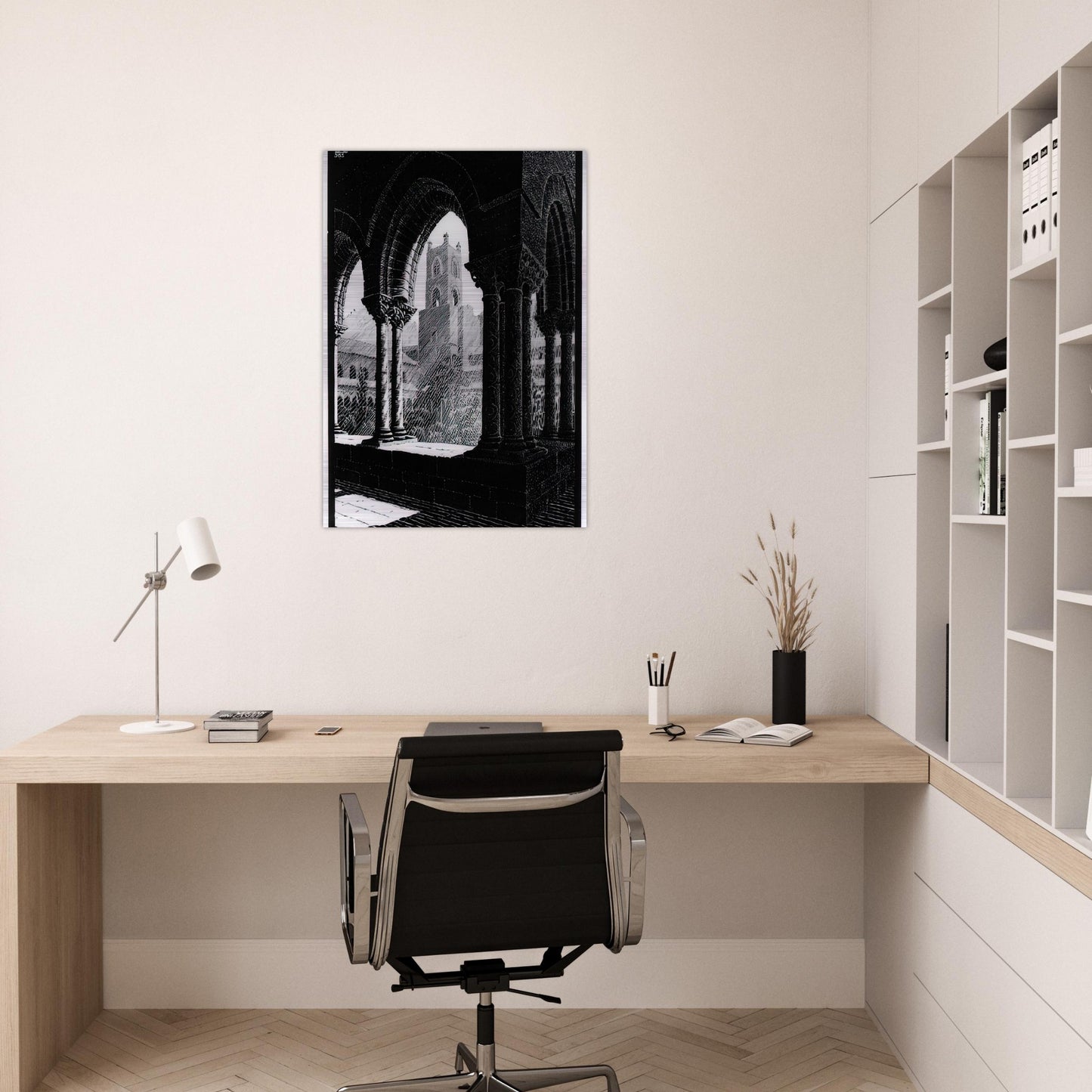 CLOISTER OF MONREALE SICILY - MC Escher Brushed Aluminum Print - 70x100 cm / 28x40 inches | MC Escher Aluminum Print | MC Escher Prints