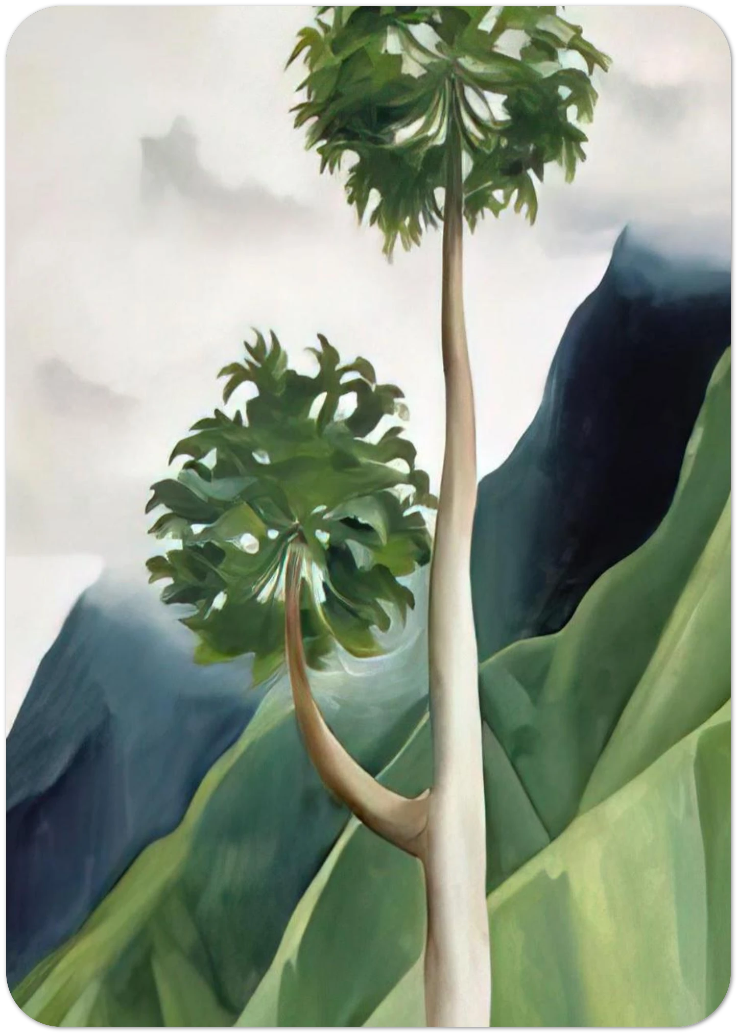 Papaya Tree-Iao Valley By Georgia O'Keeffe Pack of 10 Post Cards | Georgia O'Keeffe Post Cards | A6 (10.5 x 14.8 cm) - 4.1 x 5.8 inches