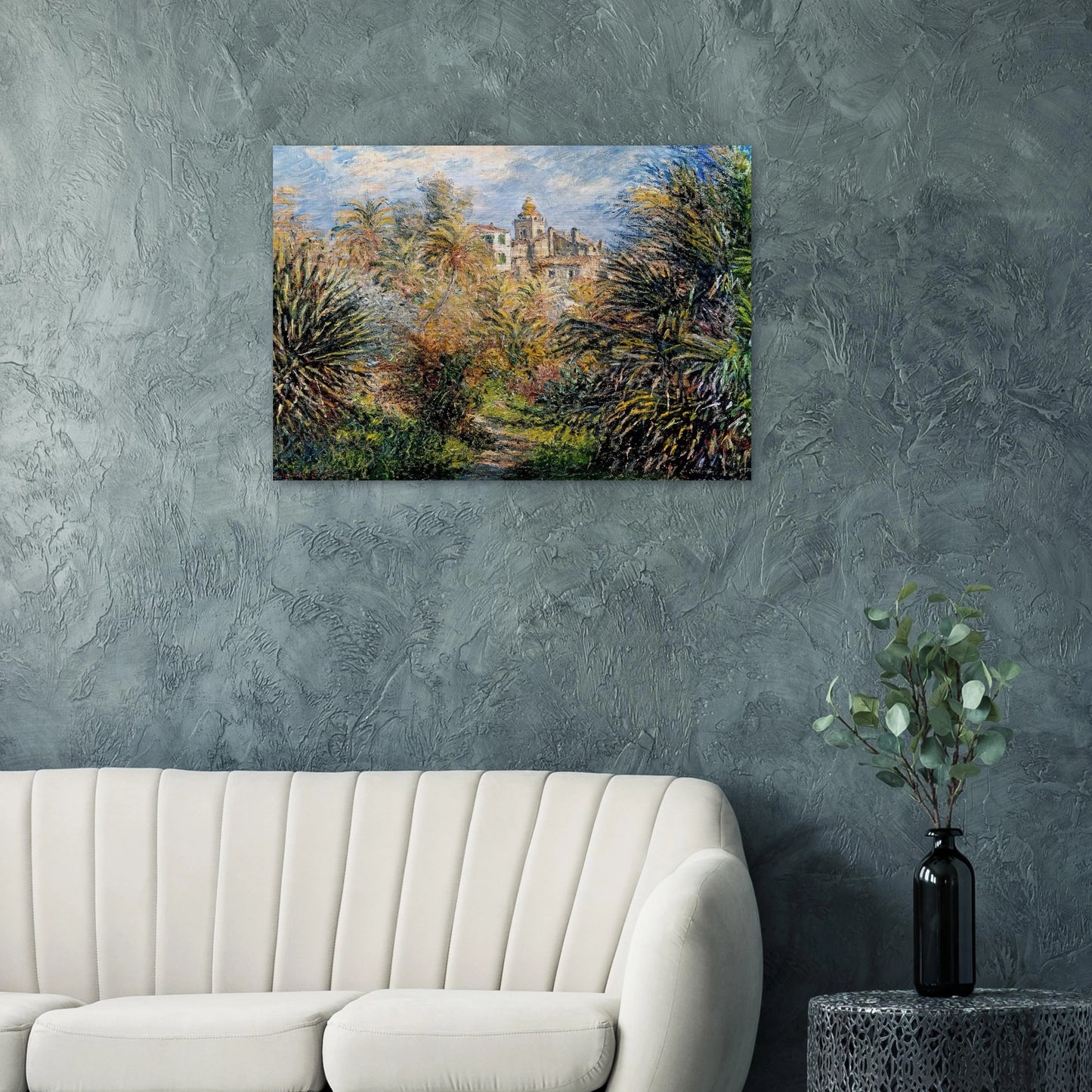 The Moreno Garden at Bordighera - claude monet Brushed Aluminum Print - 70x100 cm / 28x40 inches | claude monet Aluminum Print | claude monet Prints