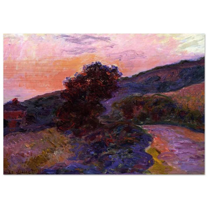 Sunset at Giverny - claude monet Brushed Aluminum Print - 70x100 cm / 28x40 inches | claude monet Aluminum Print | claude monet Prints