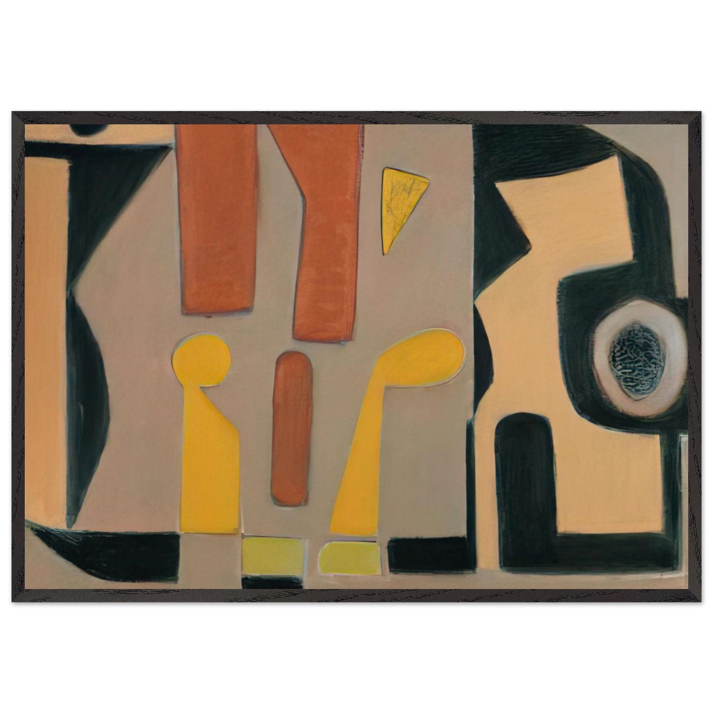 Strolling - 2008 United States - Will Barnet 70x100 cm / 28x40 inches Framed Art Print – Black Wooden Frame