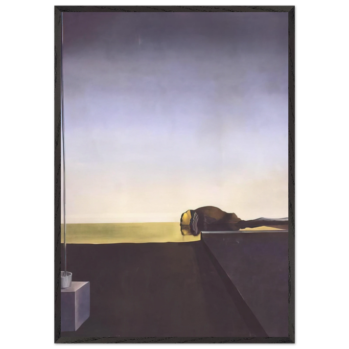 THE TRUE PAINTING OF THE ISLE OF THE DEAD BY ARNOLD BC3B6CKLIN AT THE HOUR OF THE ANGELUS - Salvador Dali 70x100 cm / 28x40 inches Framed Art Print – Black Wooden Frame