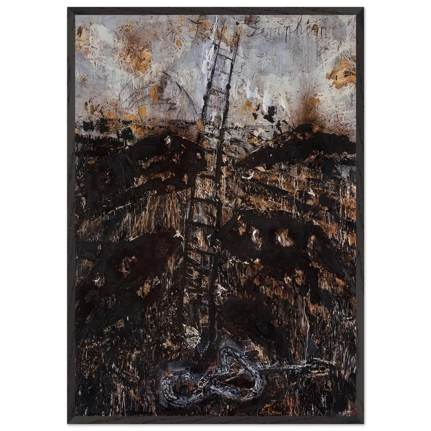 SERAPHIM 1984 - Anselm Kiefer 70x100 cm / 28x40 inches Framed Art Print – Black Wooden Frame